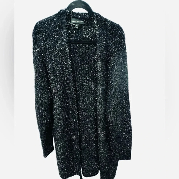 Like New! Lane Bryant Open Front Metallic Eyelash Cardigan, Size 22/24, Black - Picture 7 of 9
